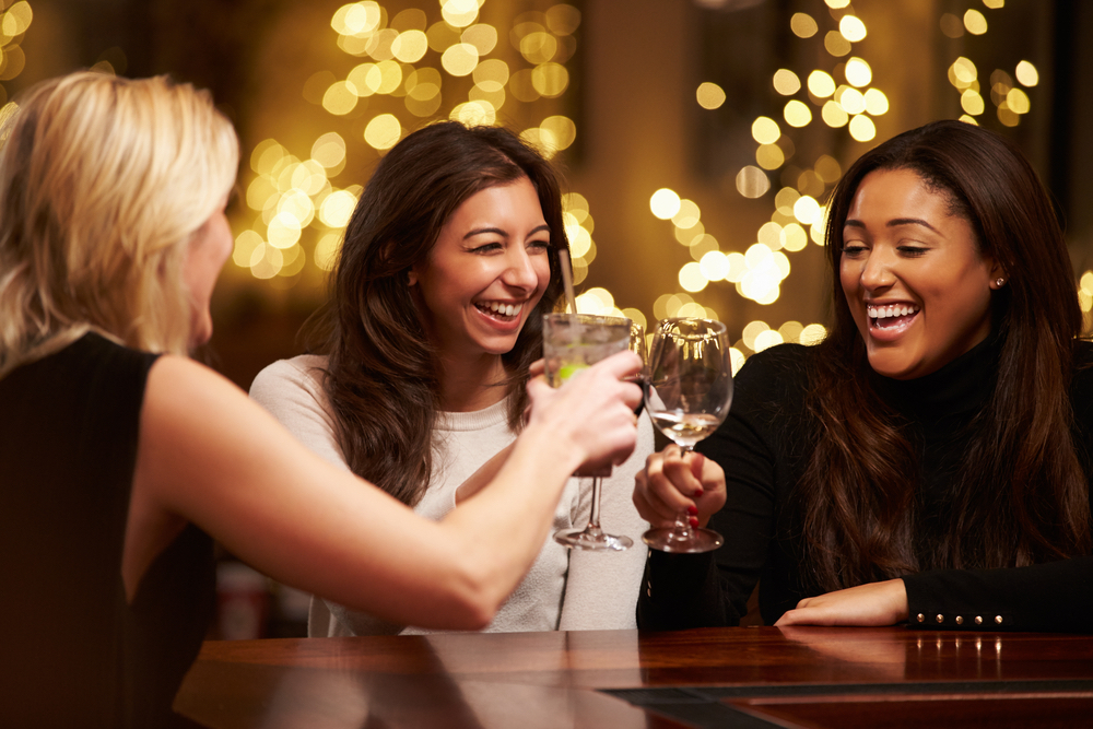 3 women cheering